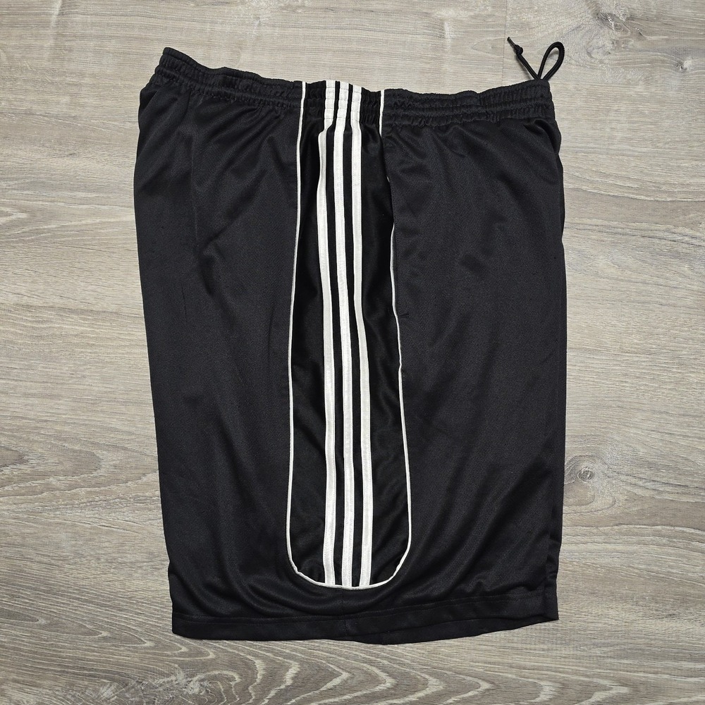 Vintage Adidas‎ Shorts Mens XL Basketball Y2K 3 Stripe Dazzle Silky Shiny Baggy - Picture 3 of 11